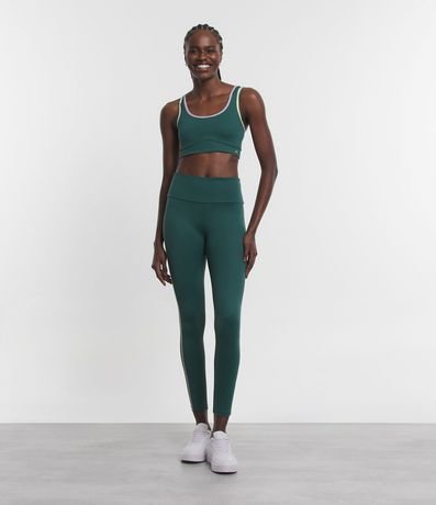 Pantalón Legging Deportivo con Cintura Alta y Bies Contrastante 1