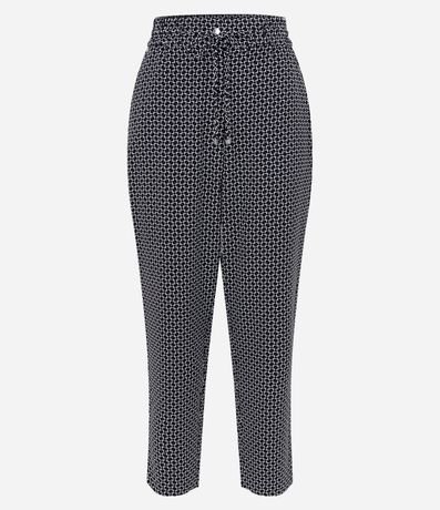 Pantalón Carrot en Crepé con Estampa Geométrica 5