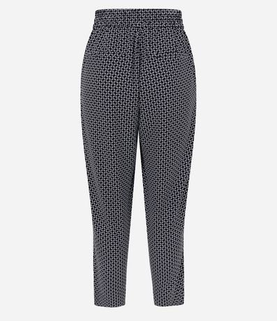 Pantalón Carrot en Crepé con Estampa Geométrica 7