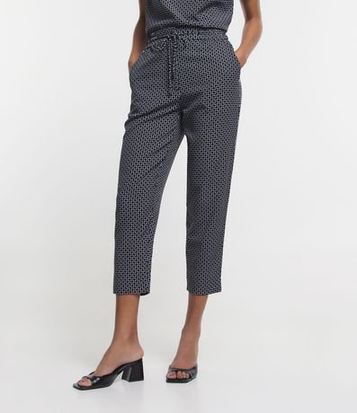 Pantalón Carrot en Crepé con Estampa Geométrica 2