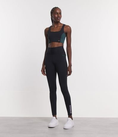 Pantalón Legging Deportivo con Bolsillo Funcional y Estampa Strong 1