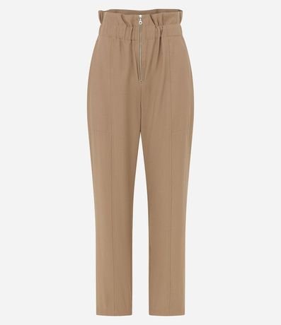 Pantalón en Viscosa con Cremallera Delantero y Cintura Elástica 5