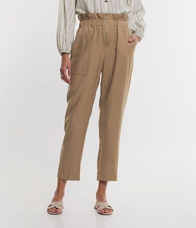 Pantalón en Viscosa con Cremallera Delantero y Cintura Elástica 3