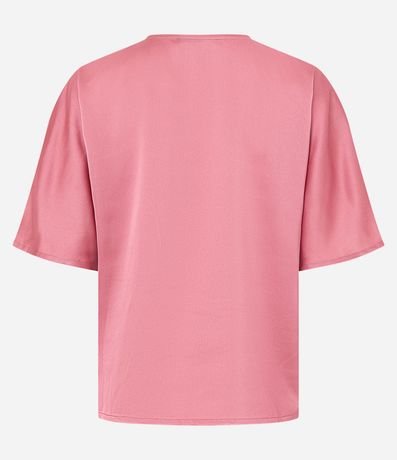 Blusa en Tejido Satinado con Pliegues en el Cuello 7