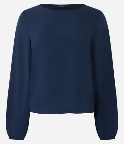 Blusa en Crepé con Escote Redondo 6