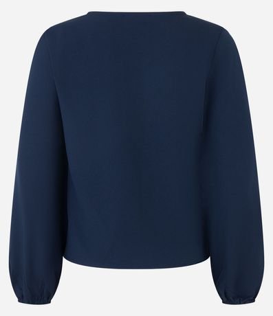 Blusa en Crepé con Escote Redondo 6
