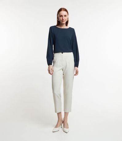 Blusa en Crepé con Escote Redondo 2