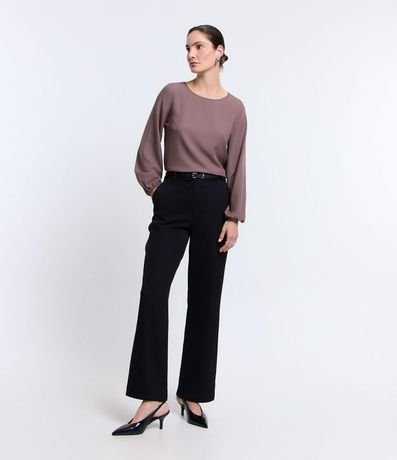 Blusa en Crepé con Escote Redondo 2