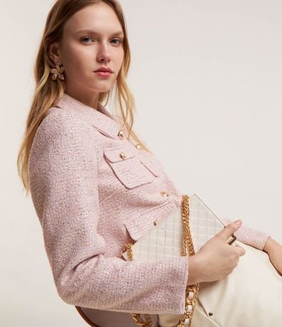 Campera en Tweed con Bolsillos Delanteros y Botones Estilo Escudo 6