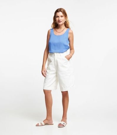 Blusa Musculosa en Viscosa con Cuello Redondo 2