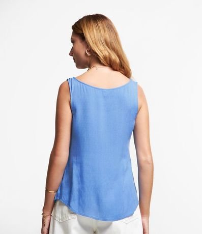 Blusa Musculosa en Viscosa con Cuello Redondo 6