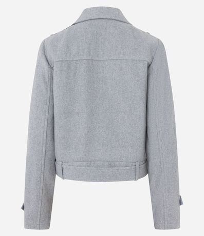 Campera Biker en Polivelour con Cinturón en la Cintura 7