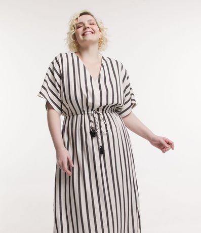 Vestido Midi en Viscosa con Estampado Rayado Curve & Plus Size 3