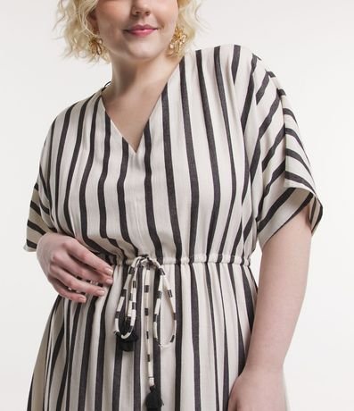 Vestido Midi en Viscosa con Estampado Rayado Curve & Plus Size 4