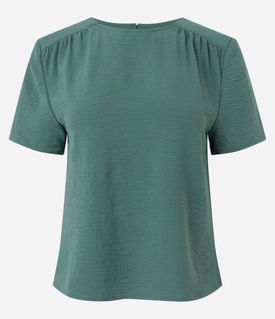 Blusa Básica con Detalle de Pliegues en los Hombros 7