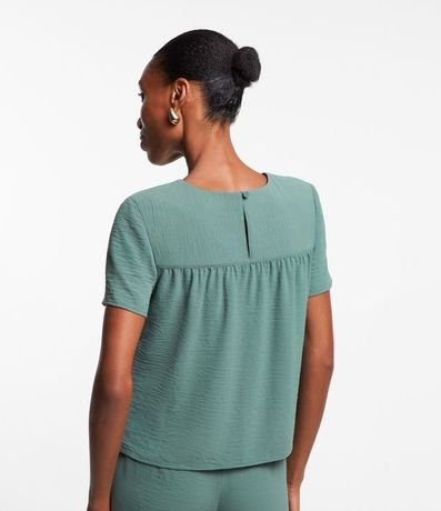 Blusa Básica con Detalle de Pliegues en los Hombros 6