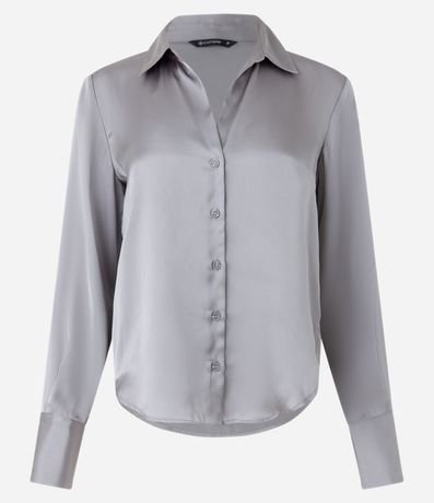 Camisa en Satén con Recortes y Botones 6