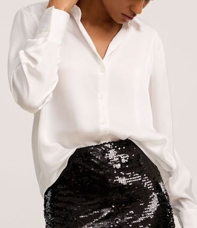 Camisa en Satén con Recortes y Botones 4