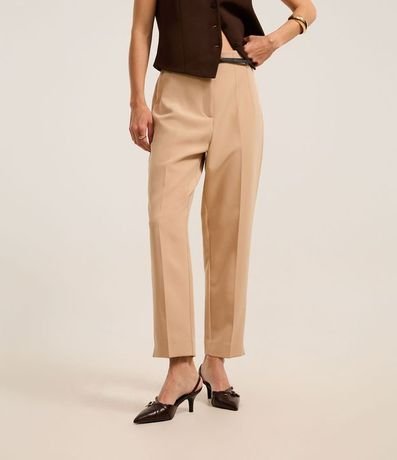 Pantalón Carrot en Sastrería con Cinturón en Pu