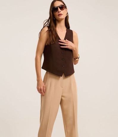 Pantalón Carrot en Sastrería con Cinturón en Pu 3