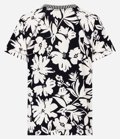 Blusa en Viscosa con Estampado Floral Contrastante 2