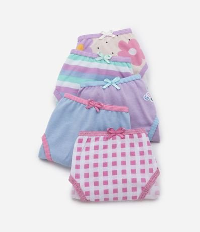 Kit 05 Bombachas infantiles en Media Malla Estampadas - Talle 2 al 14 años 3
