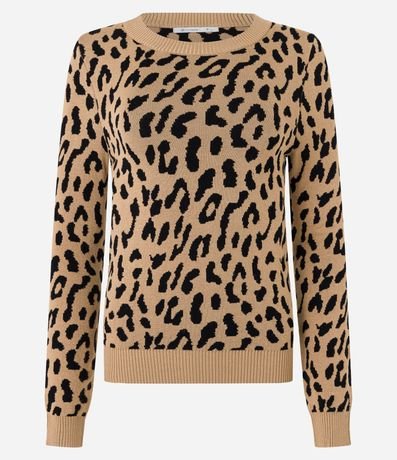 Blusa de Punto con Estampa Animal Print Leopardo 1