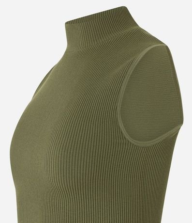 Blusa Musculosa en Poliamida Acanalada con Cuello Alto 6