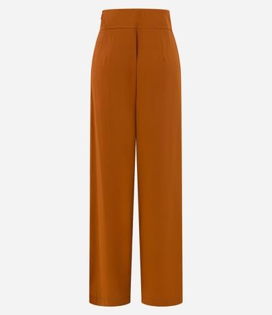 Pantalón Pantalona en Crepe con Recorte y Costura Contrastante en la Cintura 7