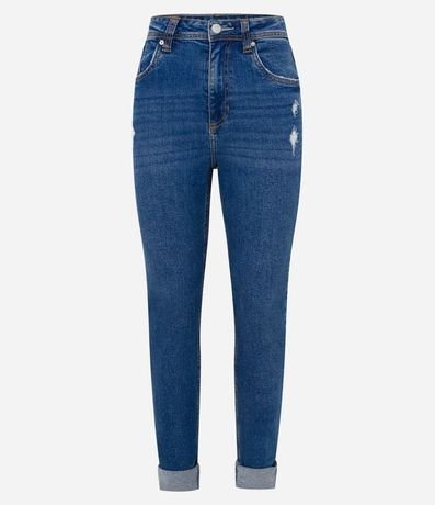 Pantalón en Jeans Mom con Bajo Plegado 6