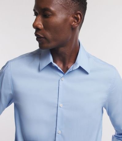 Camisa Regular en Microfibra con Cuello Inglés y Manga Larga 3