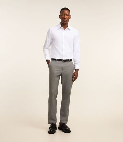 Camisa Regular en Microfibra con Cuello Inglés y Manga Larga 2