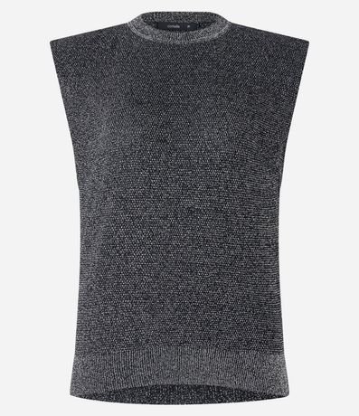 Blusa Muscle Tee en Viscosa con Hombreras y Hilo Metálico 5