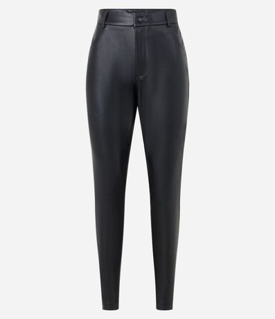 Pantalón Skinny en PU con Bolsillos Fake 5