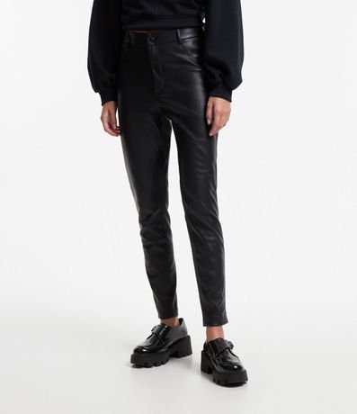 Pantalón Skinny en PU con Bolsillos Fake 2
