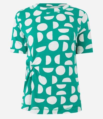 Blusa en Viscosa con Nudo Lateral y Estampa Geométrica 6
