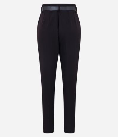 Pantalón Carrot Sastrería con Cinturón Hebilla en Material Sintético 7