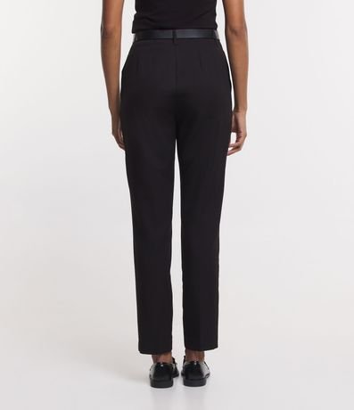 Pantalón Carrot Sastrería con Cinturón Hebilla en Material Sintético 4