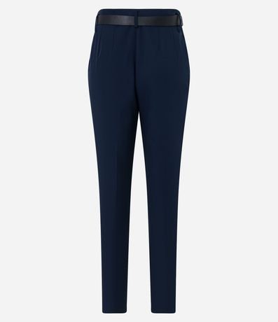 Pantalón Carrot Sastrería con Cinturón Hebilla en Material Sintético 6