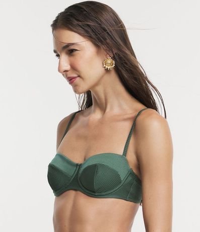 Bikini Top Media Cop en Poliamida con Texturas y Lazo en la Espalda 1