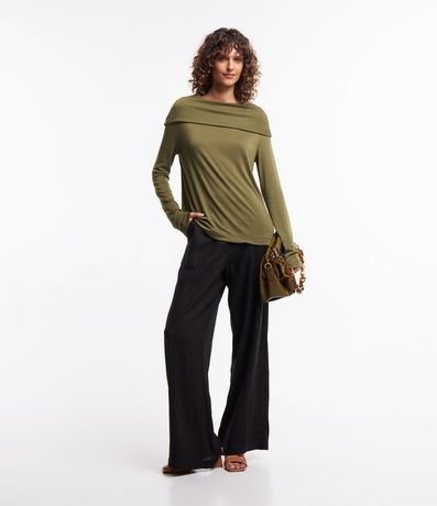 Blusa con Cuello Ancho Manga Larga en Viscosa 2