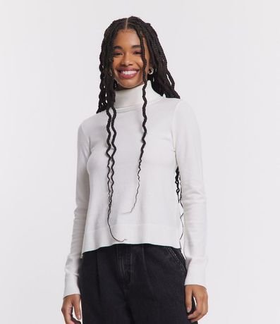 Blusa Alargada de Punto con Cuello Alto