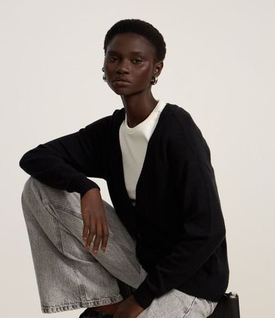 Cardigan Corto de Punto con Botones 1