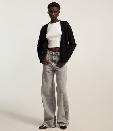 Cardigan Corto de Punto con Botones 2