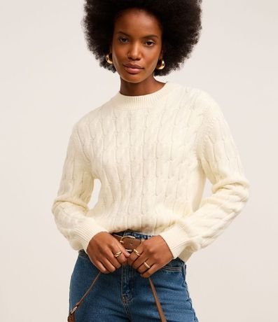 Suéter de Punto Pesado con Textura Trenzada 2