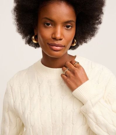 Suéter de Punto Pesado con Textura Trenzada 4