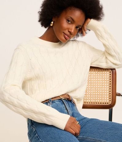 Suéter de Punto Pesado con Textura Trenzada 6