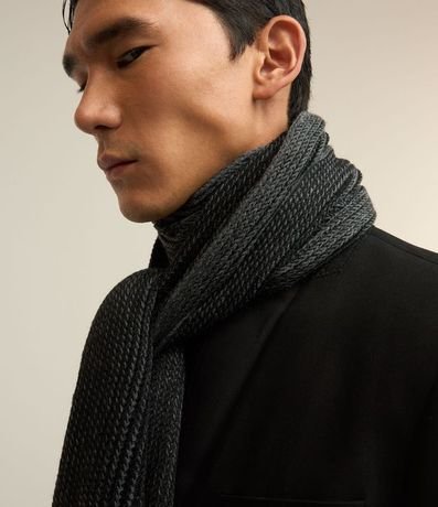 Bufanda de Punto con Flecos y Efecto Melange 5