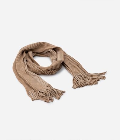 Bufanda de Punto con Flecos y Efecto Melange 2