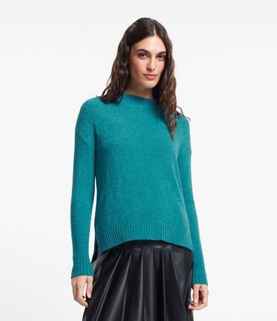 Suéter en Tejido de Punto Texturizado con Sisa Deslocada 1